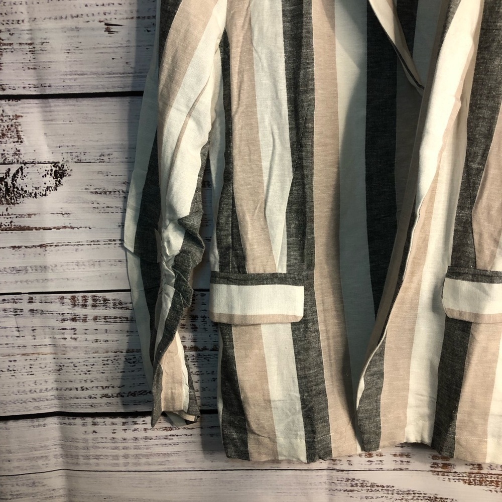 Venus Striped Blazer - Gray, Cream, Tan - Picture 3 of 15